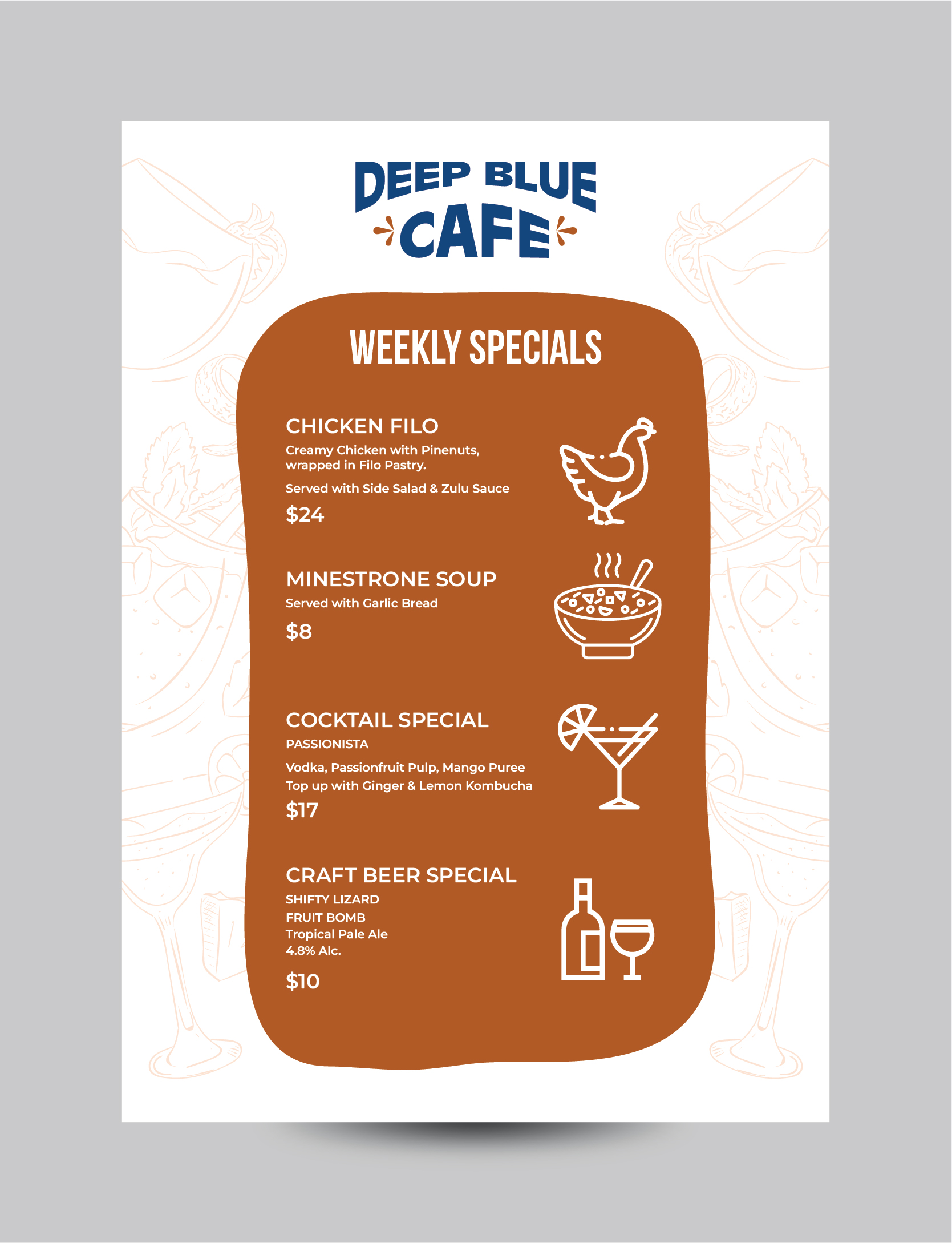 Menu Design by 3Guys for this project | Design #31861452