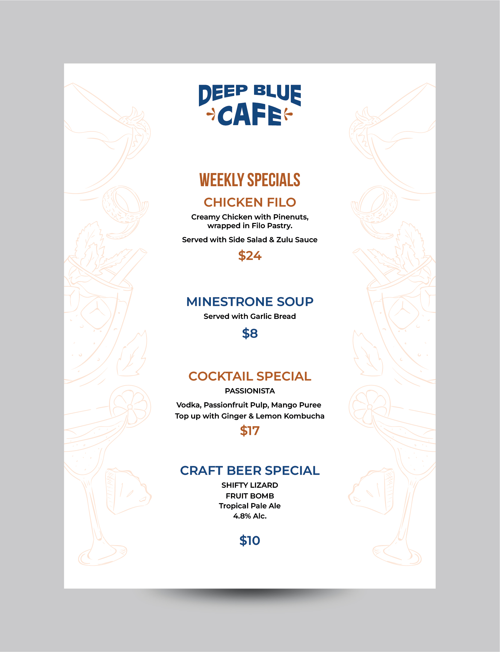 Menu Design by 3Guys for this project | Design #31861453