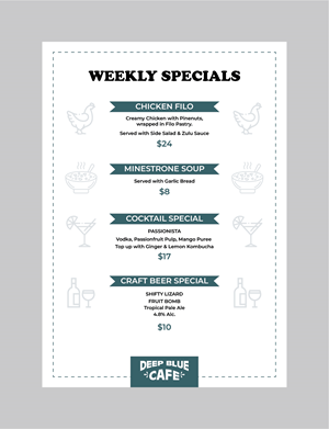 Menu Design by 3Guys for this project | Design: #31891549