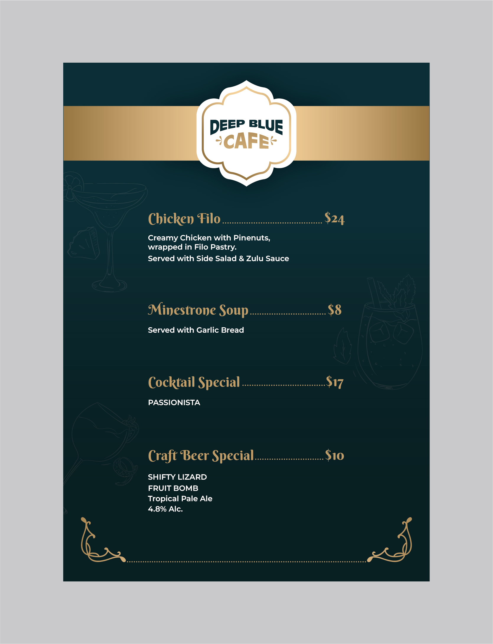 Menu Design by 3Guys for this project | Design #31891550