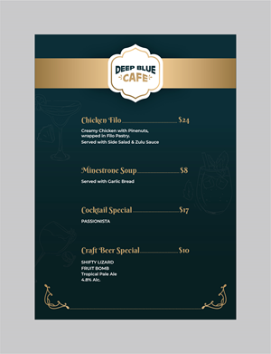 Menu Design by 3Guys for this project | Design: #31891550