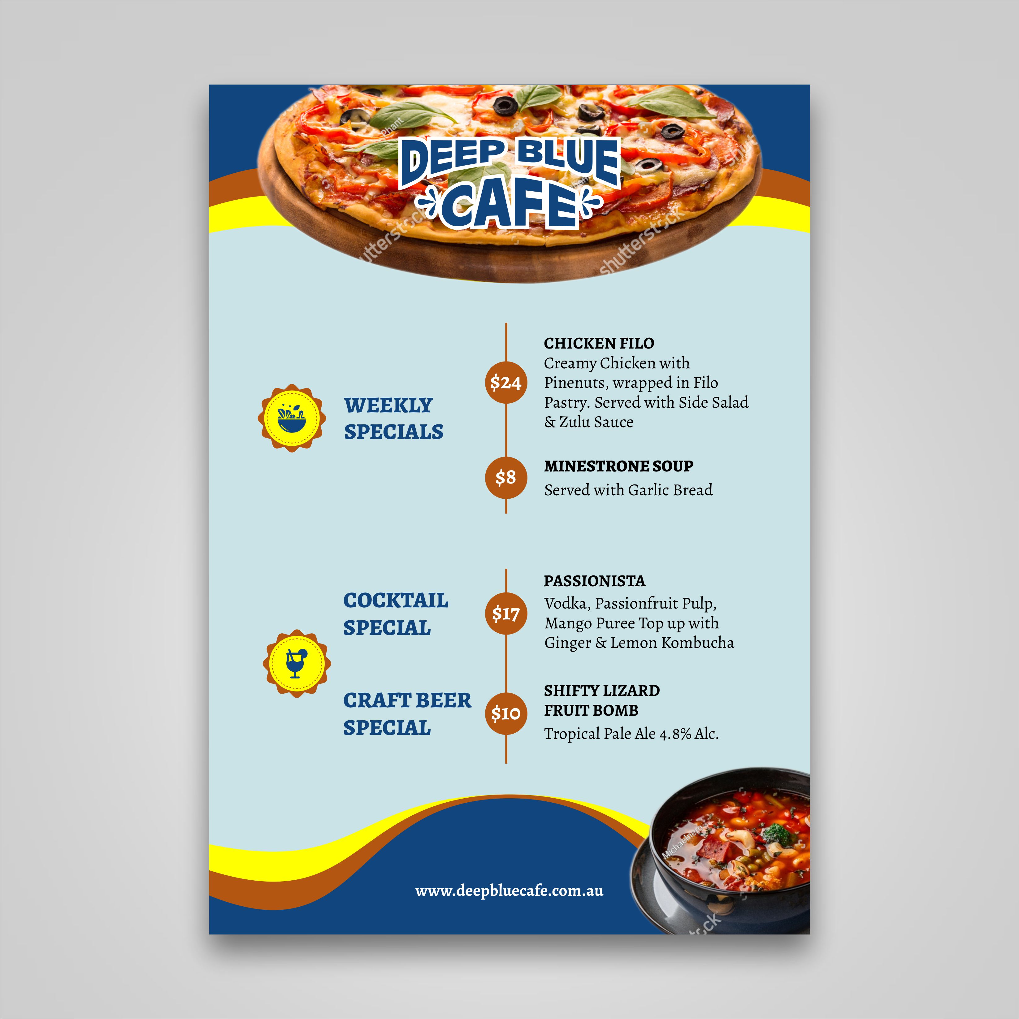 Menu Design by Dzhafir for this project | Design #31867577