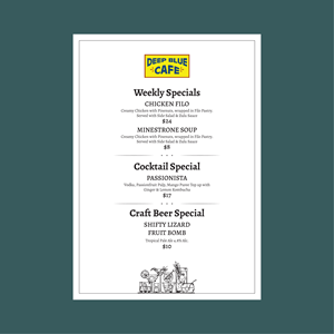 Menu Design by Dzhafir for this project | Design: #31877409