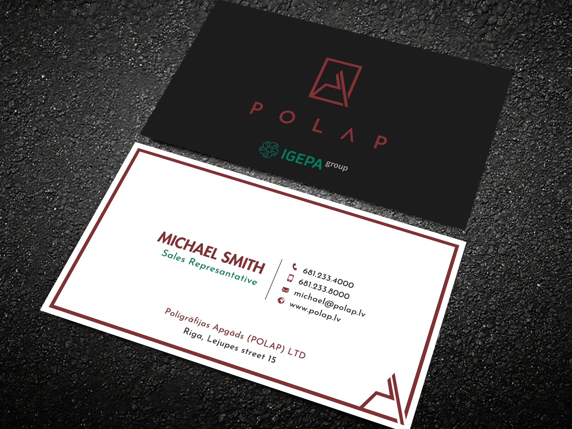 Diseño de Tarjeta de Presentación por Sun Moon Graphic Designer para SIA Poligrafijas Apgads POLAP | Diseño #31860327