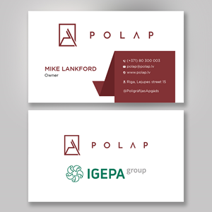 Diseño de Tarjeta de Presentación por YourLogoMaster para SIA Poligrafijas Apgads POLAP | Diseño: #31872027