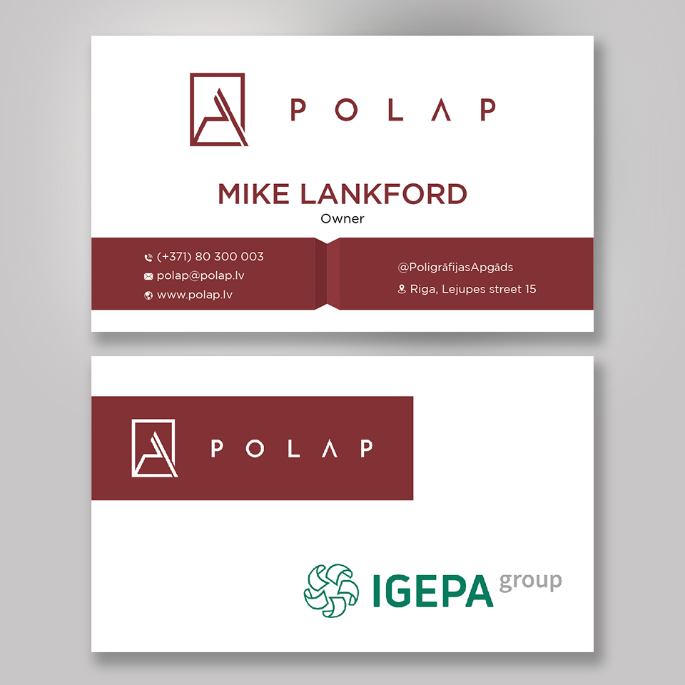 Diseño de Tarjeta de Presentación por YourLogoMaster para SIA Poligrafijas Apgads POLAP | Diseño #31872028