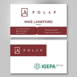 Diseño de Tarjeta de Presentación por YourLogoMaster para SIA Poligrafijas Apgads POLAP | Diseño: #31872028