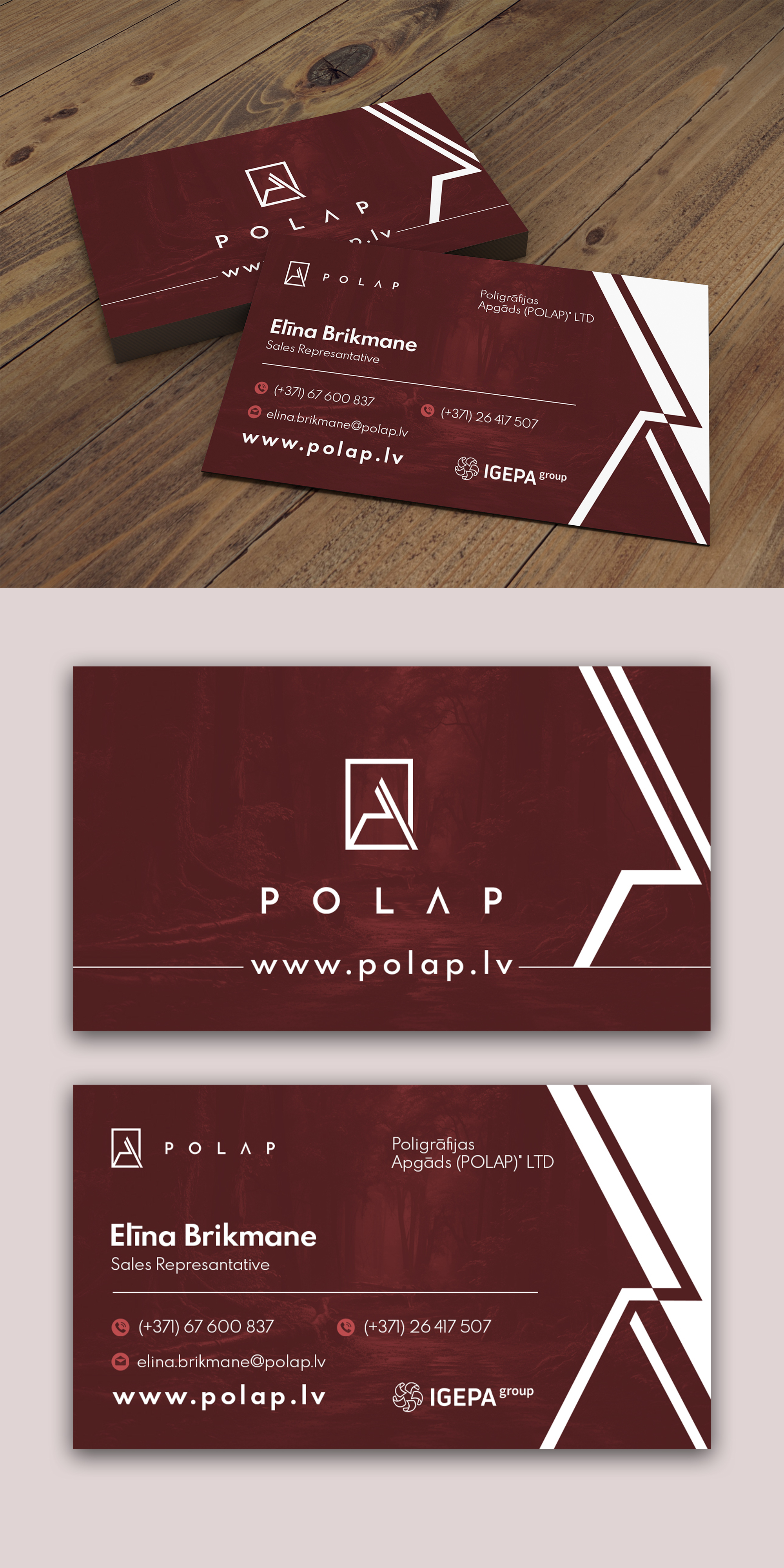 Diseño de Tarjeta de Presentación por debdesign para SIA Poligrafijas Apgads POLAP | Diseño #31867047