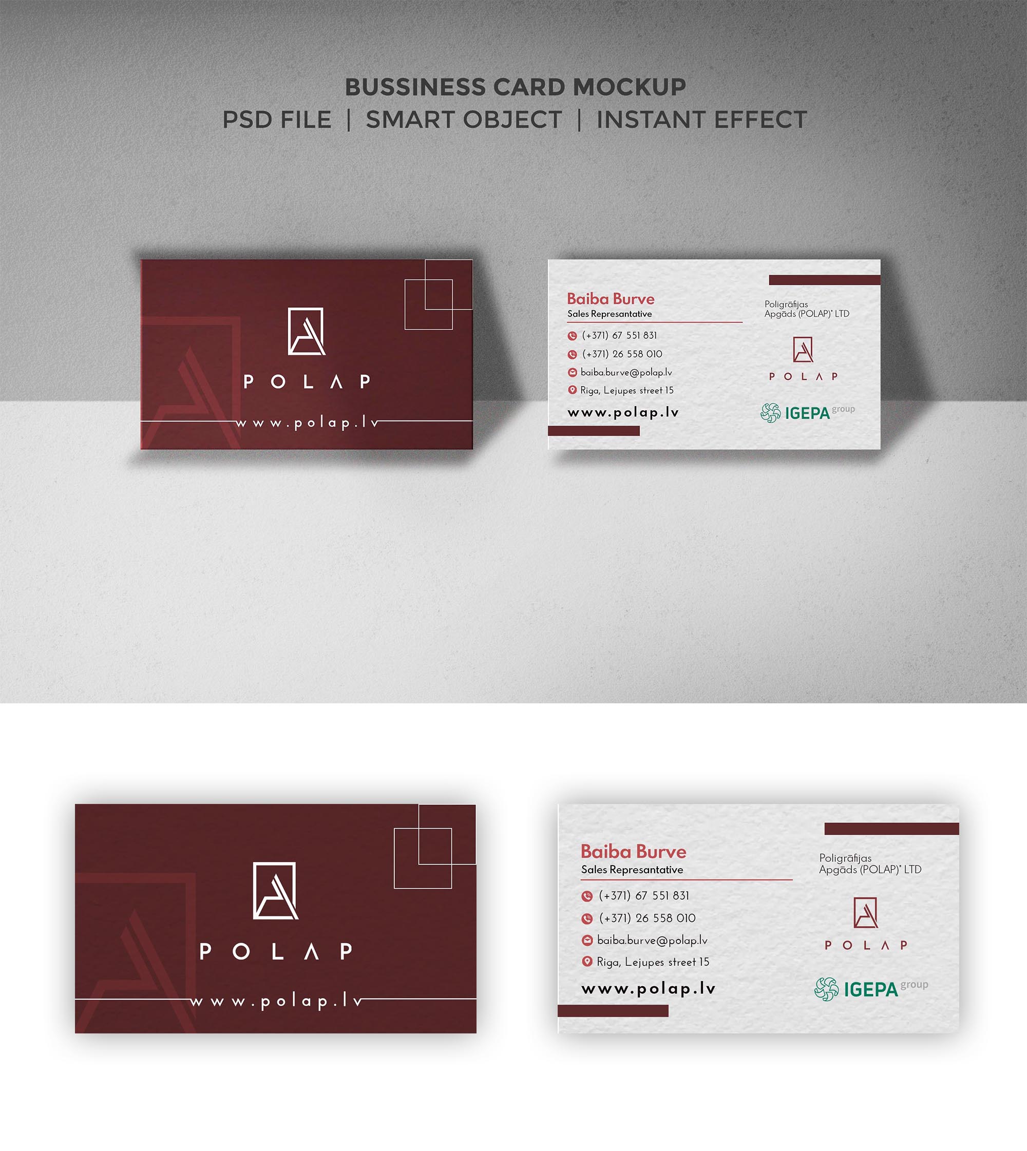 Business Card Design by debdesign for SIA Poligrafijas Apgads POLAP | Design #31867736