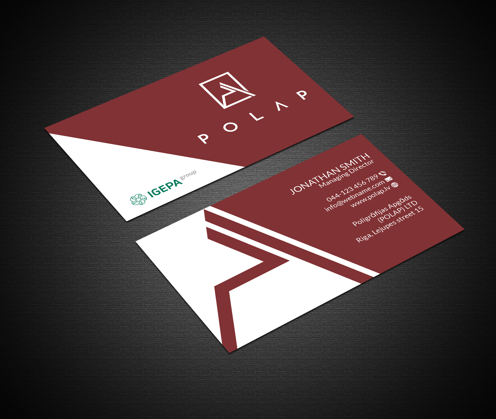 Business Card Design by Creations Box 2015 for SIA Poligrafijas Apgads POLAP | Design #31881962
