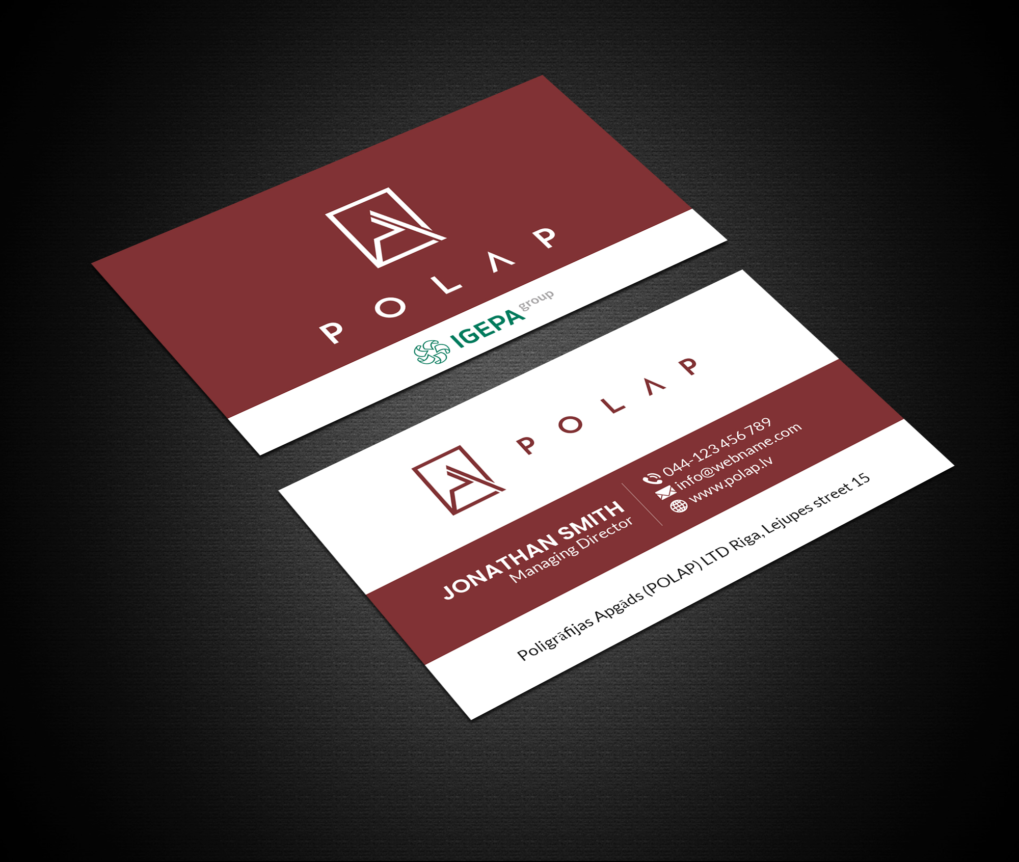 Business Card Design by Creations Box 2015 for SIA Poligrafijas Apgads POLAP | Design #31881969