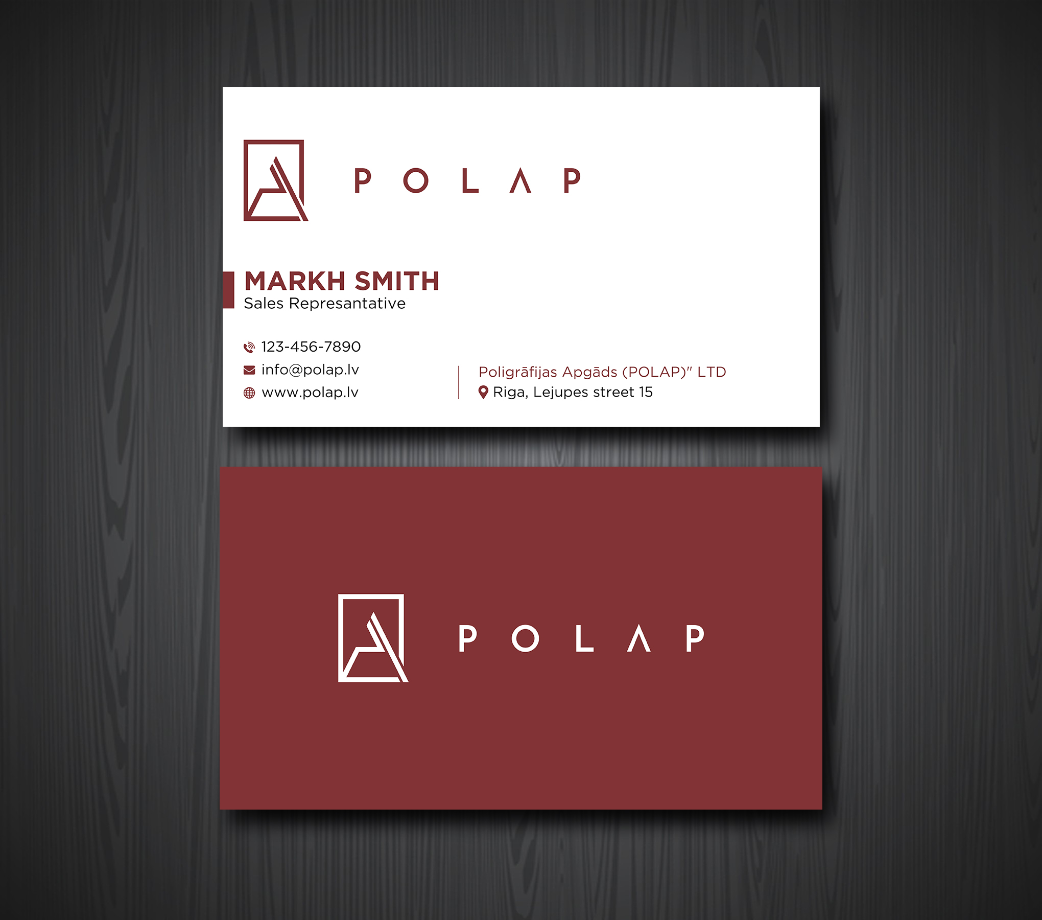 Diseño de Tarjeta de Presentación por Ekramul Hossen 2 para SIA Poligrafijas Apgads POLAP | Diseño #31874164