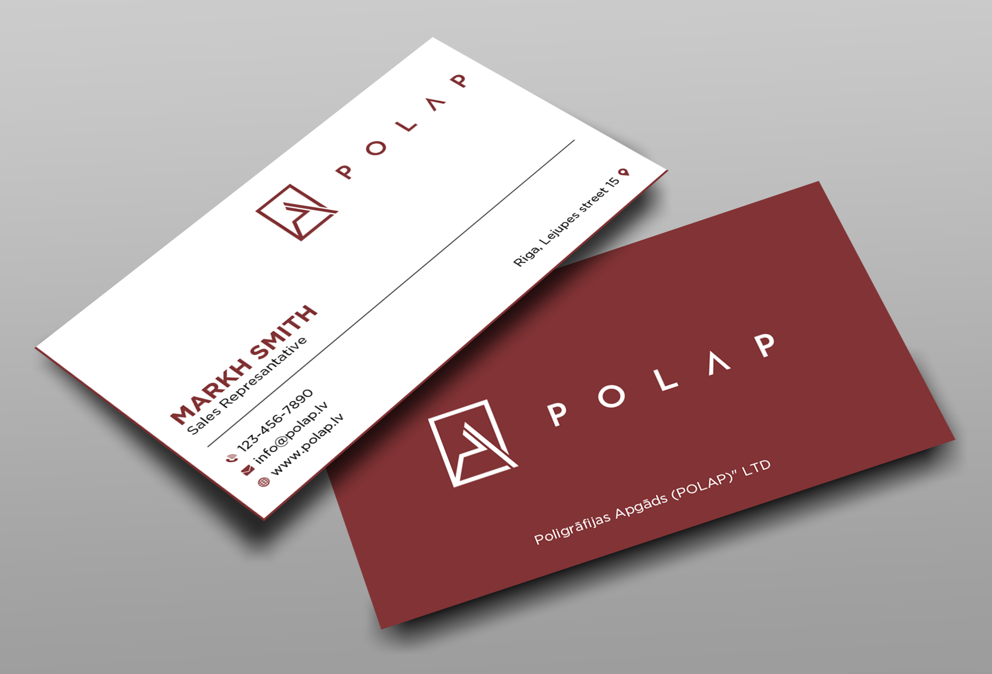 Business Card Design by Ekramul Hossen 2 for SIA Poligrafijas Apgads POLAP | Design #31874186