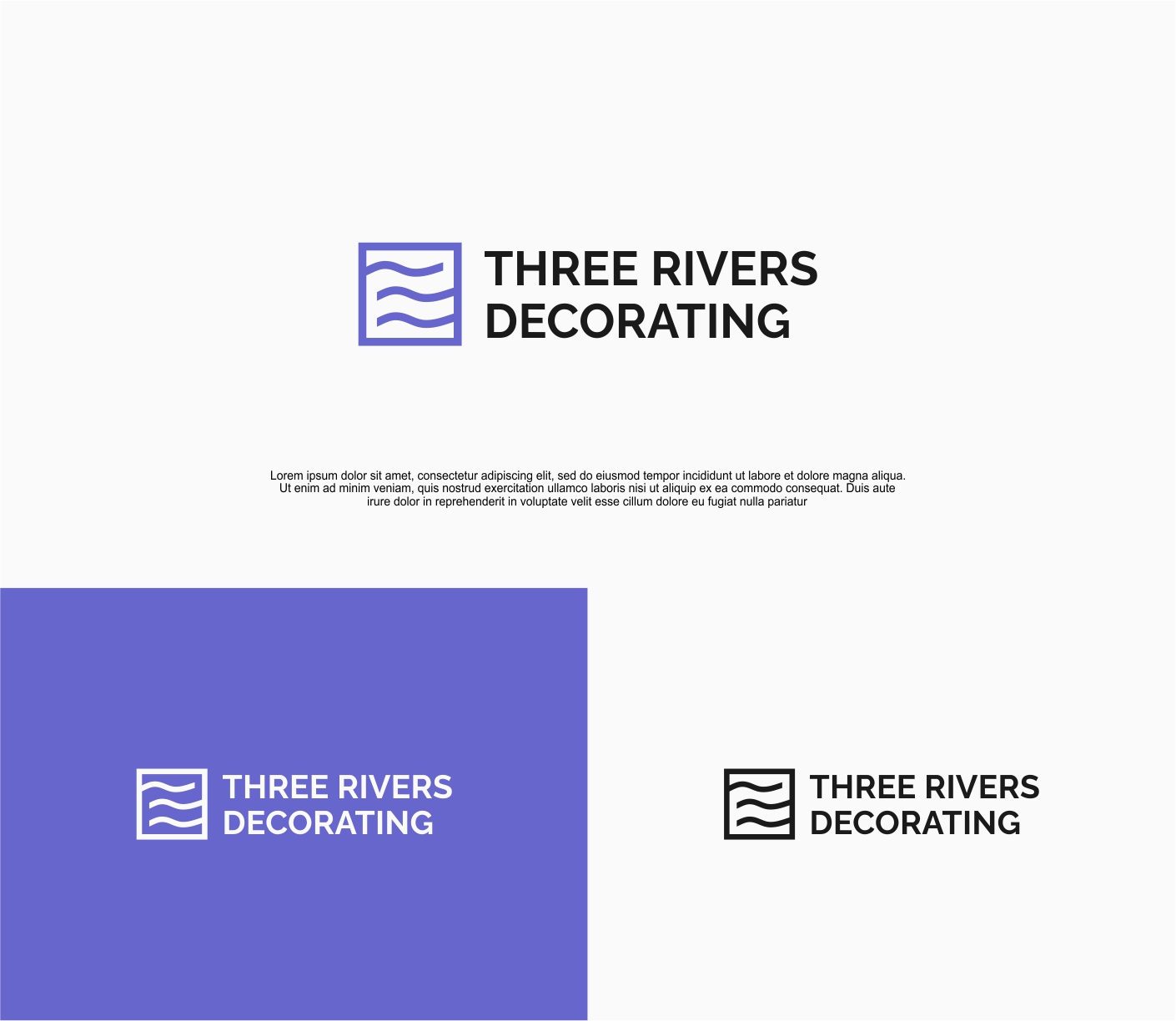 Logo Design by DesiGiNe for Three Rivers Decorating | Design #31910799