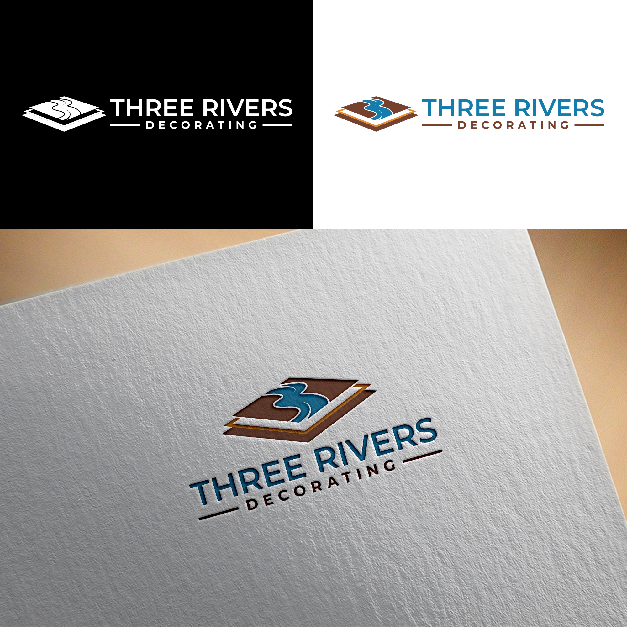 Logo Design by RA-bica for Three Rivers Decorating | Design #31894654