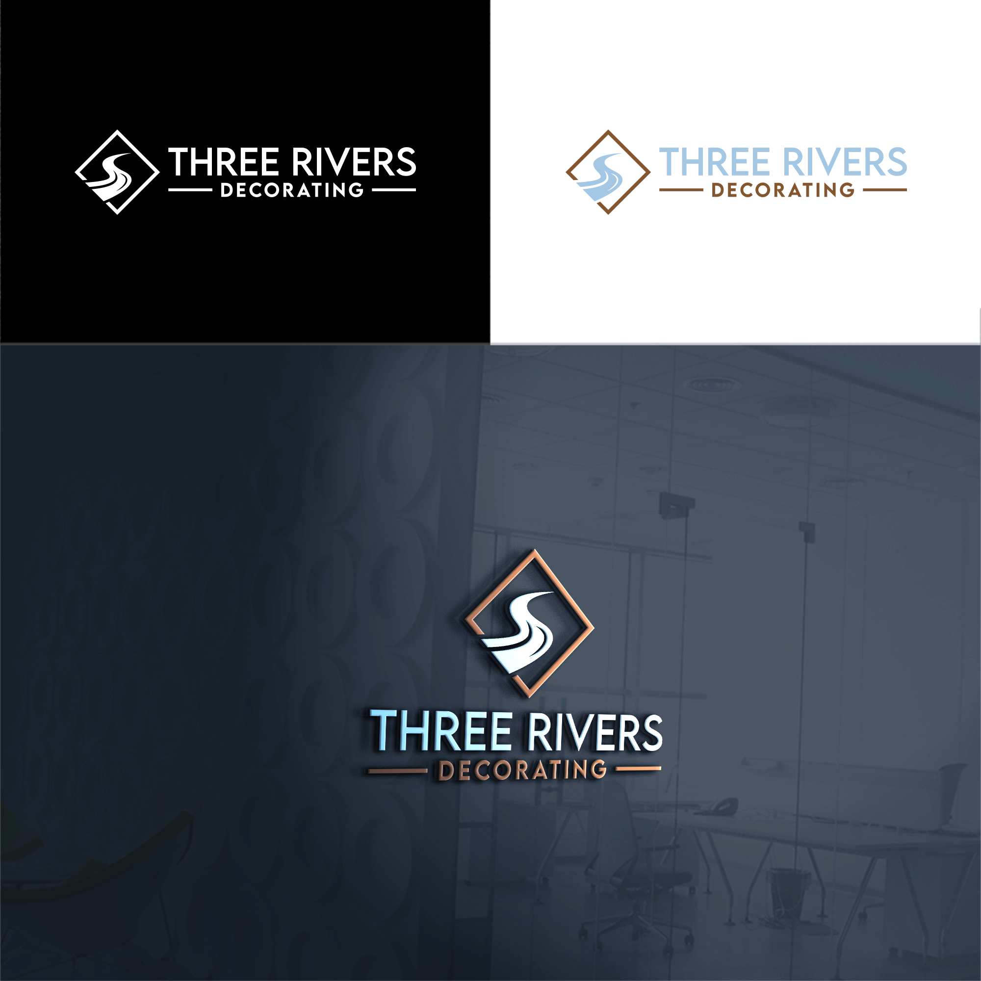 Logo Design by RA-bica for Three Rivers Decorating | Design #31894988