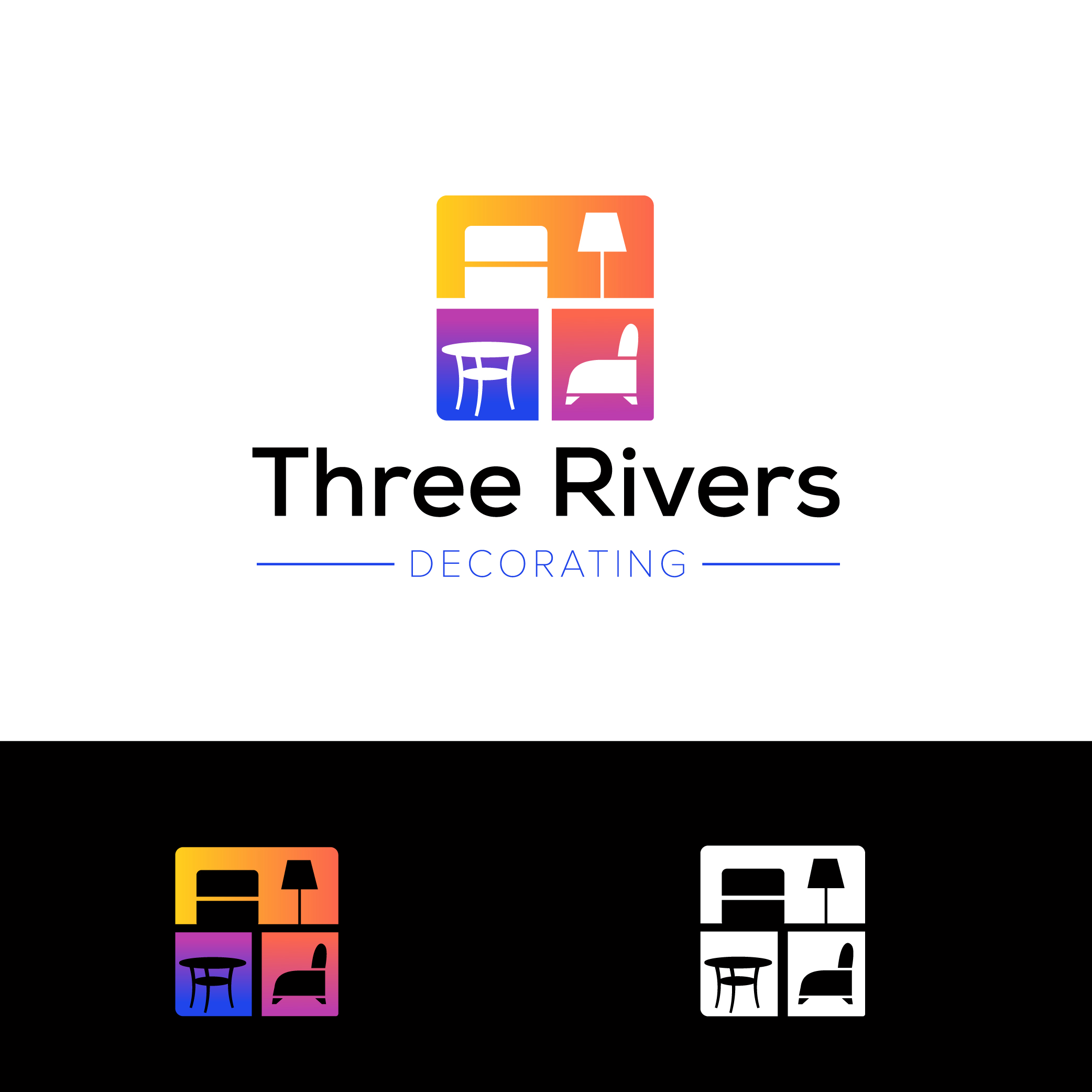 Diseño de Logo por GraphicMonster para Three Rivers Decorating | Diseño #31895953
