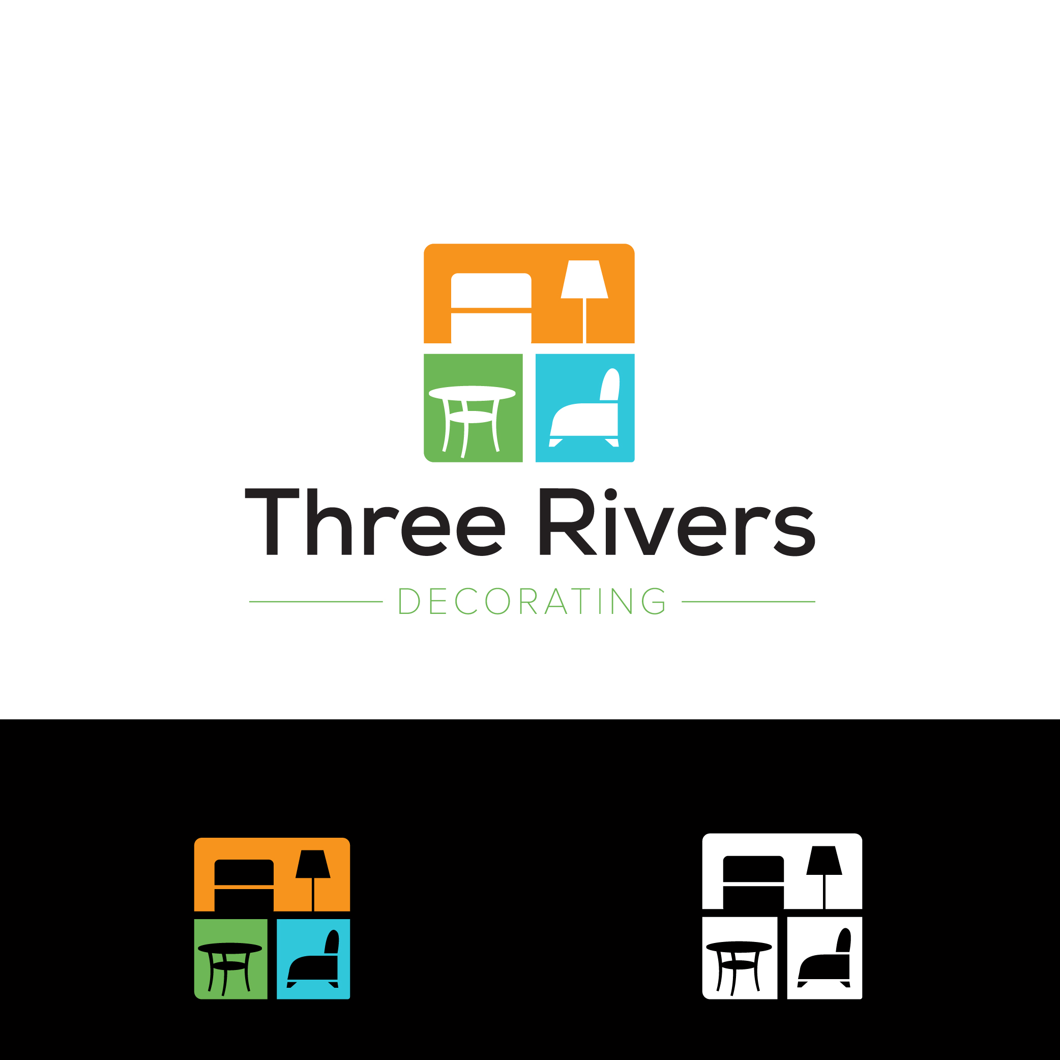 Diseño de Logo por GraphicMonster para Three Rivers Decorating | Diseño #31895955