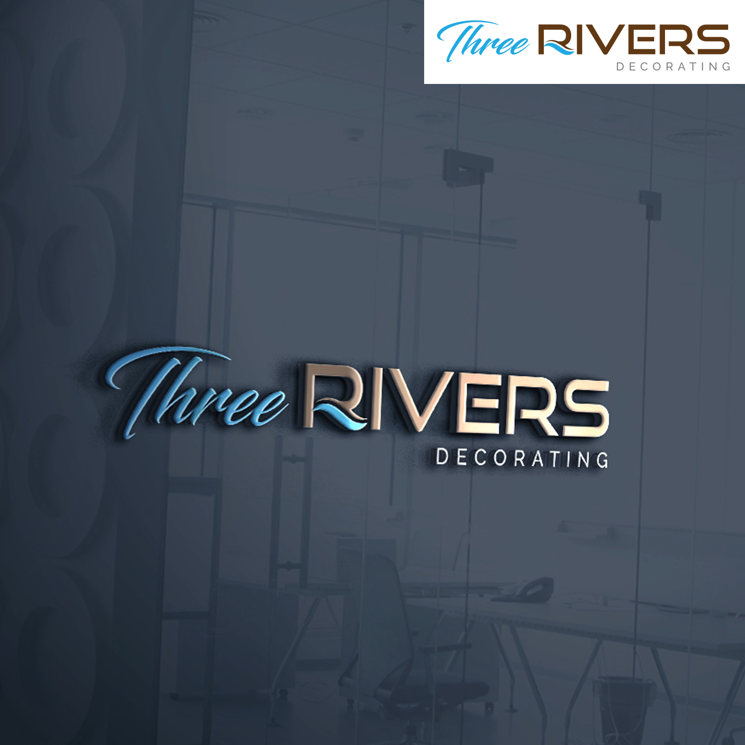 Logo Design by EnaGraph for Three Rivers Decorating | Design #31913946