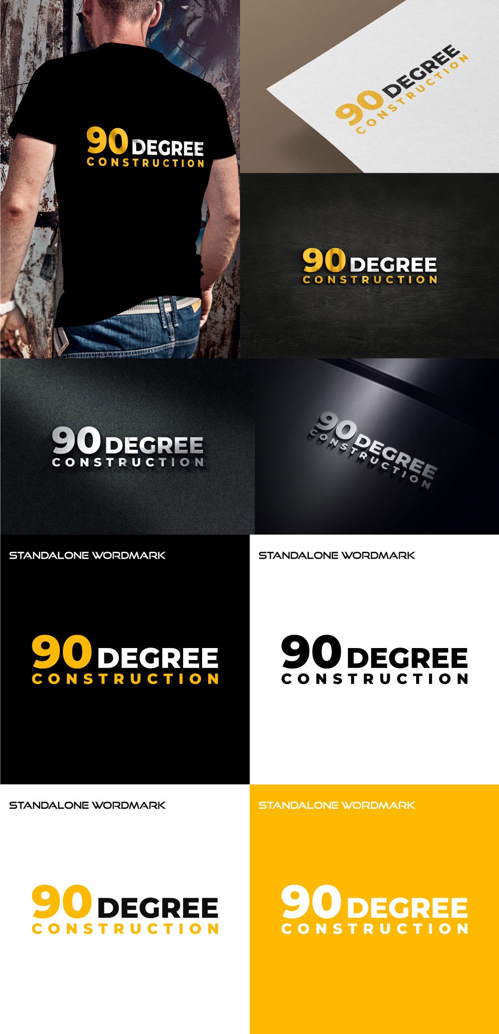 Logo Design by Huzaifa Designer for 90 Degree Construction | Design #31888597