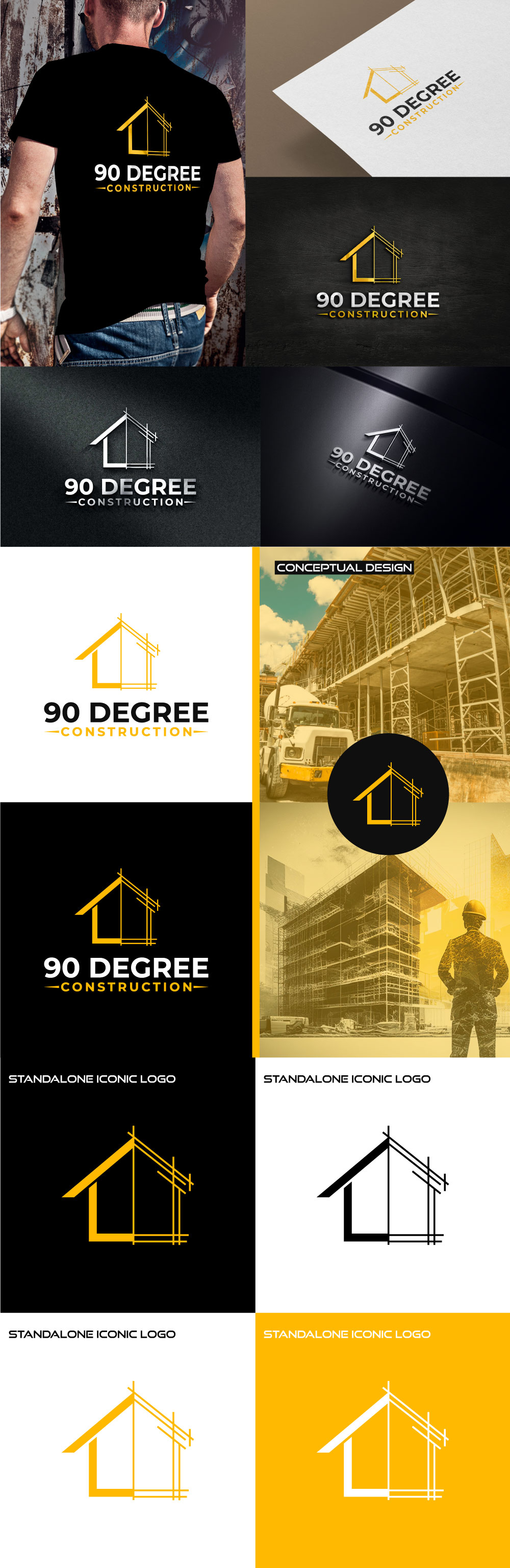 Logo Design by Huzaifa Designer for 90 Degree Construction | Design #31888622