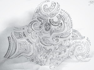 Maori shoulder tattoo with Wife’s name