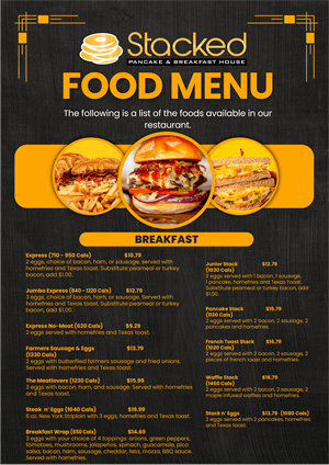 Menu Design by designblaast for this project | Design: #31937652