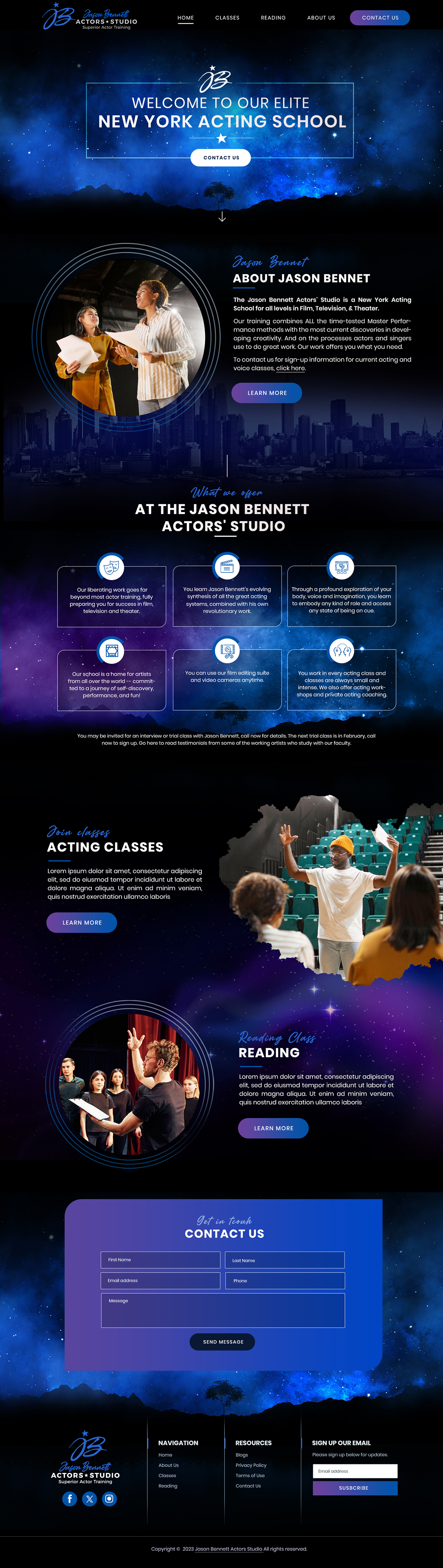 WordPress-Design von Blue Sparrow für Jason Bennett Actors Studio | Design #31929111