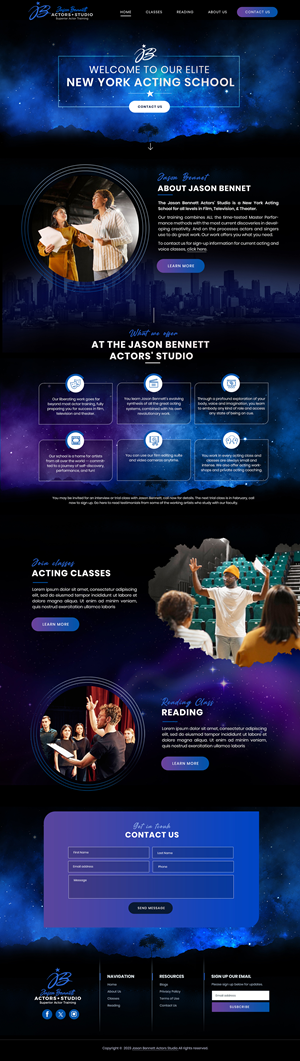 Wordpress Design by Blue Sparrow for Jason Bennett Actors Studio | Design: #31929111