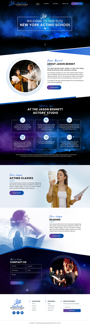 Wordpress Design by Blue Sparrow for Jason Bennett Actors Studio | Design: #31929112