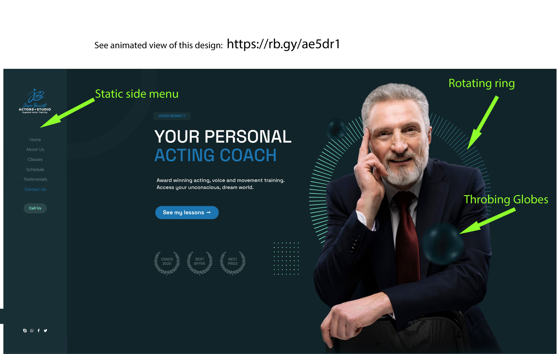 Wordpress Design by Michael Oyugi for Jason Bennett Actors Studio | Design #32008302
