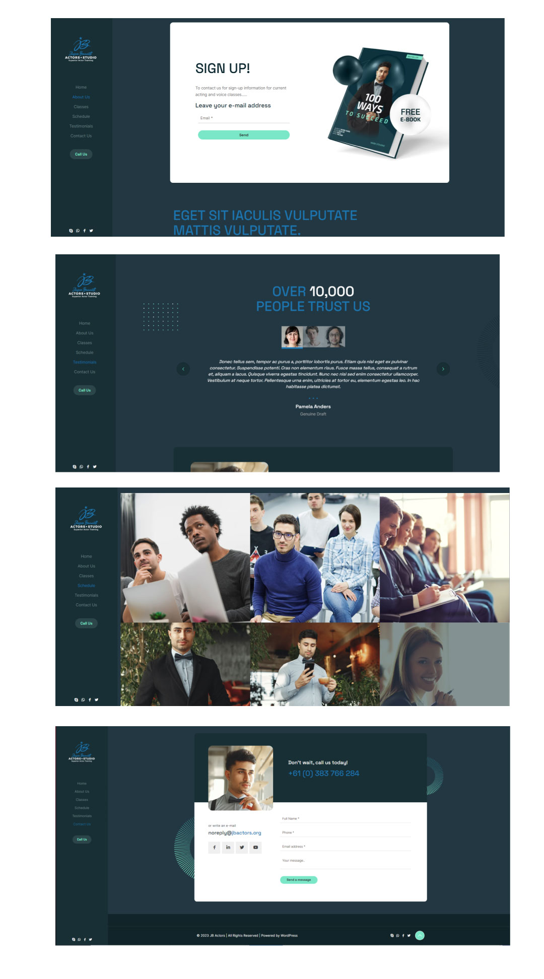 Wordpress Design by Michael Oyugi for Jason Bennett Actors Studio | Design #32008303