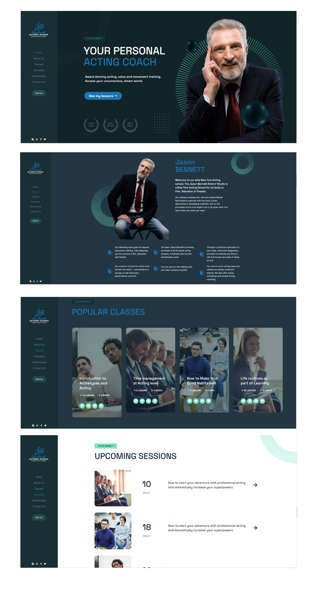 WordPress-Design von Michael Oyugi für Jason Bennett Actors Studio | Design #32008304