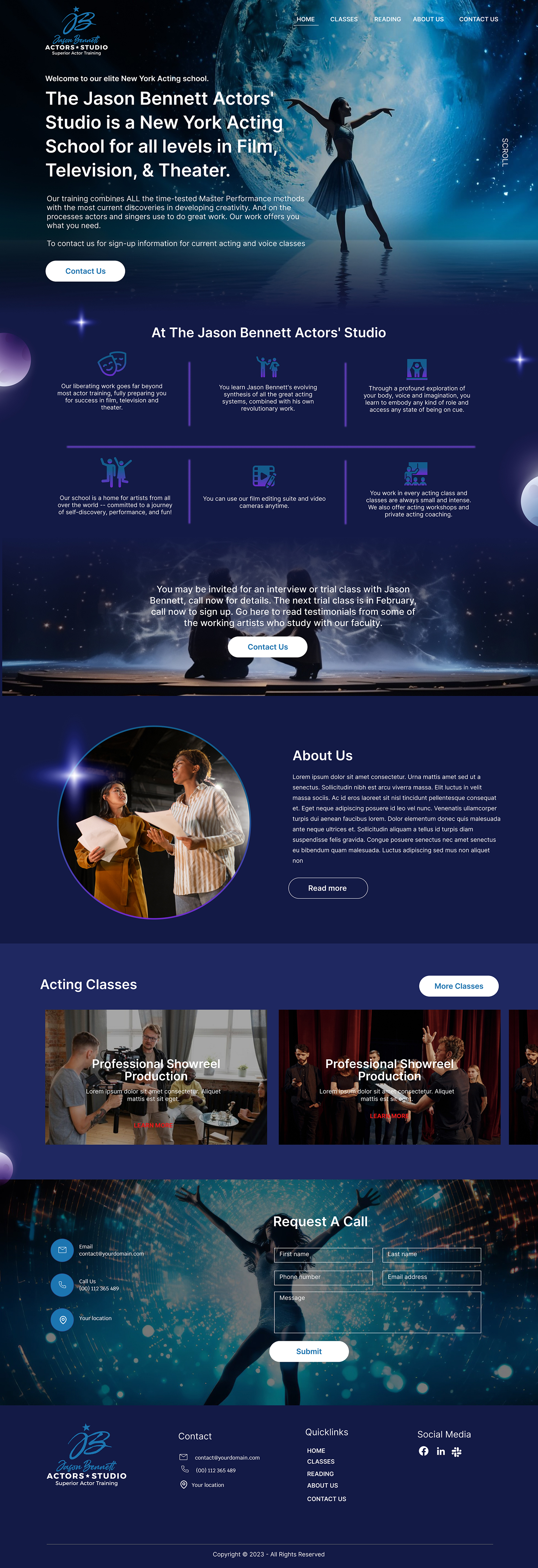 Wordpress Design by DeriMH for Jason Bennett Actors Studio | Design #32044795
