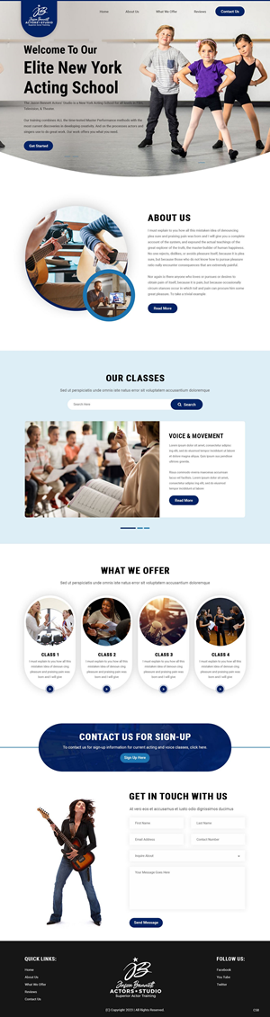 Wordpress Design by pb for Jason Bennett Actors Studio | Design: #31929818