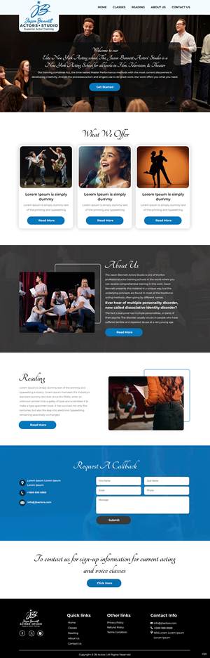 Wordpress Design by pb for Jason Bennett Actors Studio | Design: #31929819