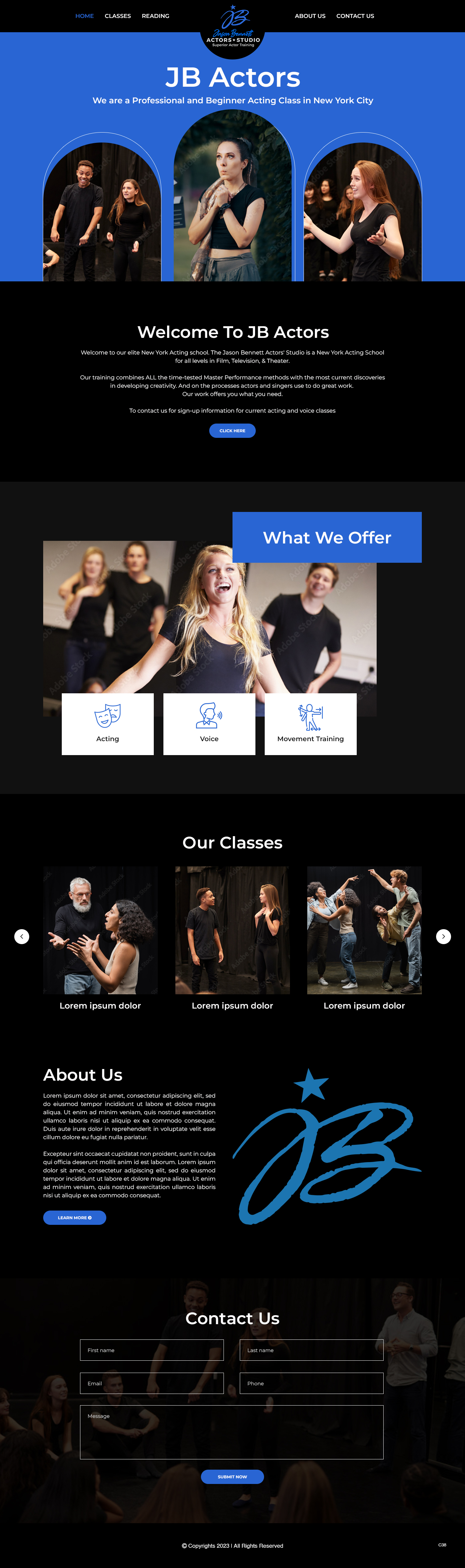 Wordpress Design by pb for Jason Bennett Actors Studio | Design #31930417