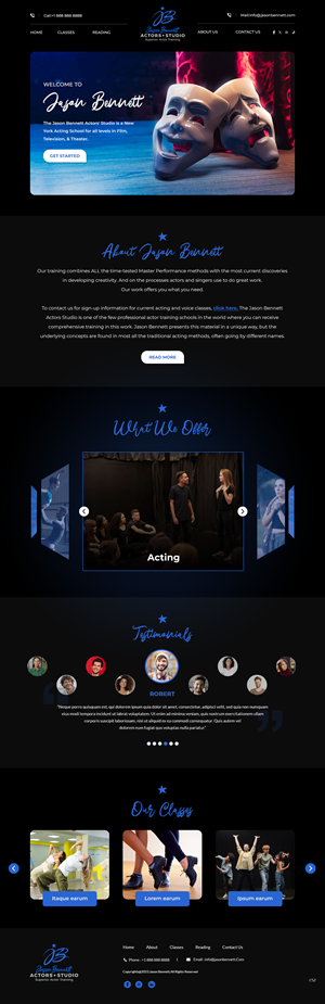 Wordpress Design by pb for Jason Bennett Actors Studio | Design: #31930431
