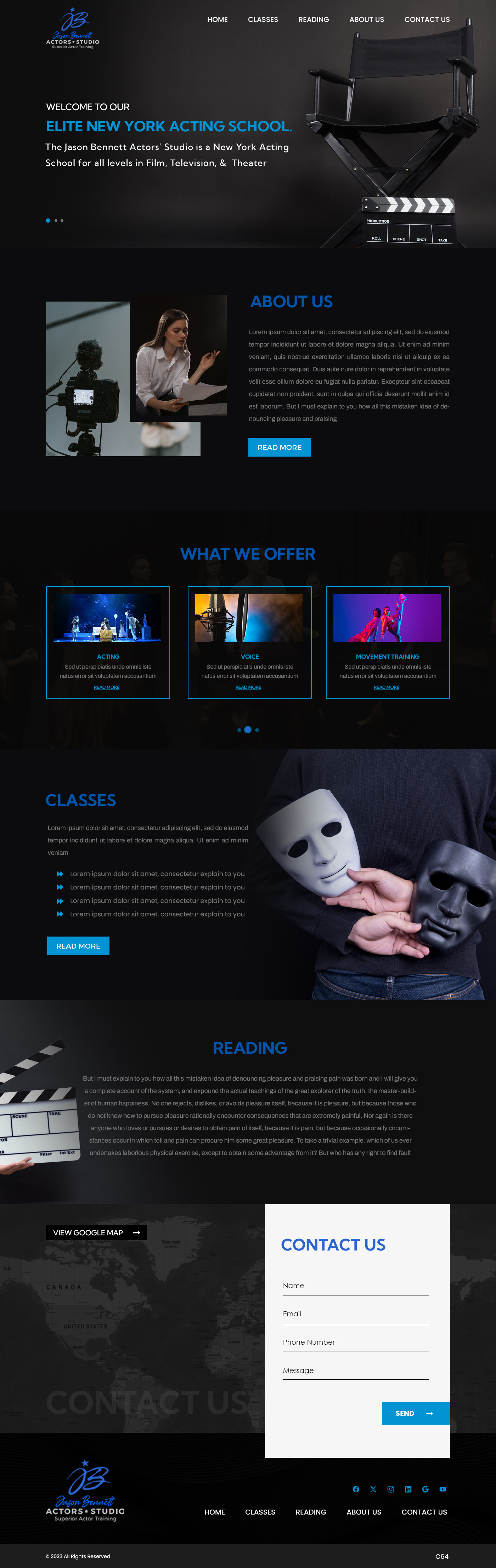 Wordpress Design by pb for Jason Bennett Actors Studio | Design #31930433