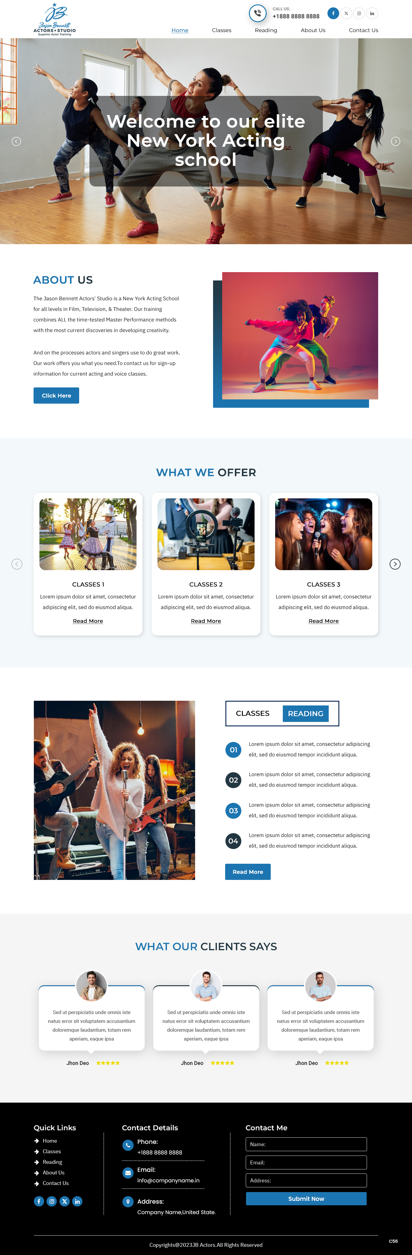Wordpress Design by pb for Jason Bennett Actors Studio | Design #31930434