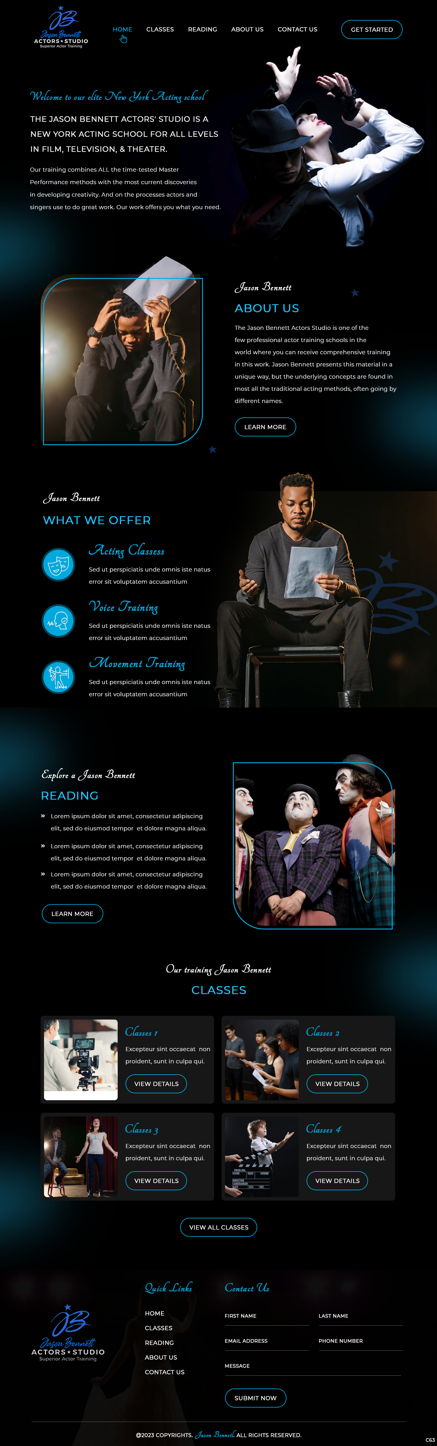 Design Wordpress par pb pour Jason Bennett Actors Studio | Design #31930445