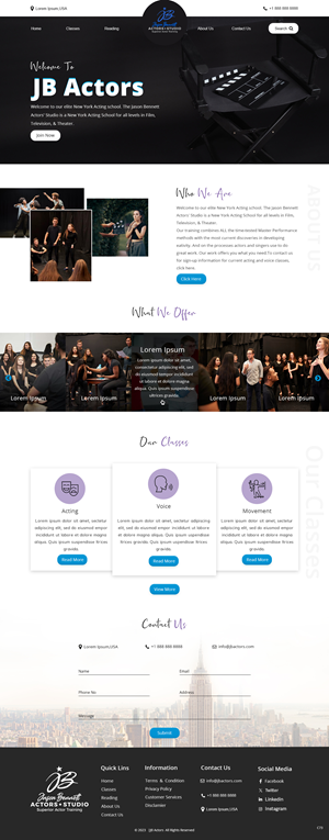 Wordpress Design by pb for Jason Bennett Actors Studio | Design: #31930456