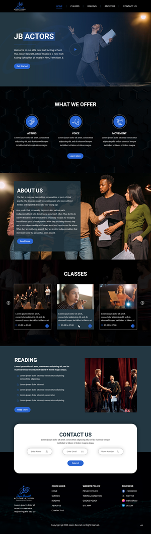Wordpress Design by pb for Jason Bennett Actors Studio | Design: #31930457