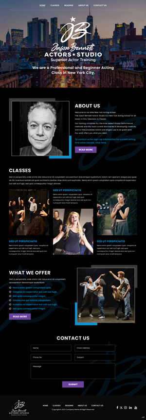 Wordpress Design by pb for Jason Bennett Actors Studio | Design: #31930458