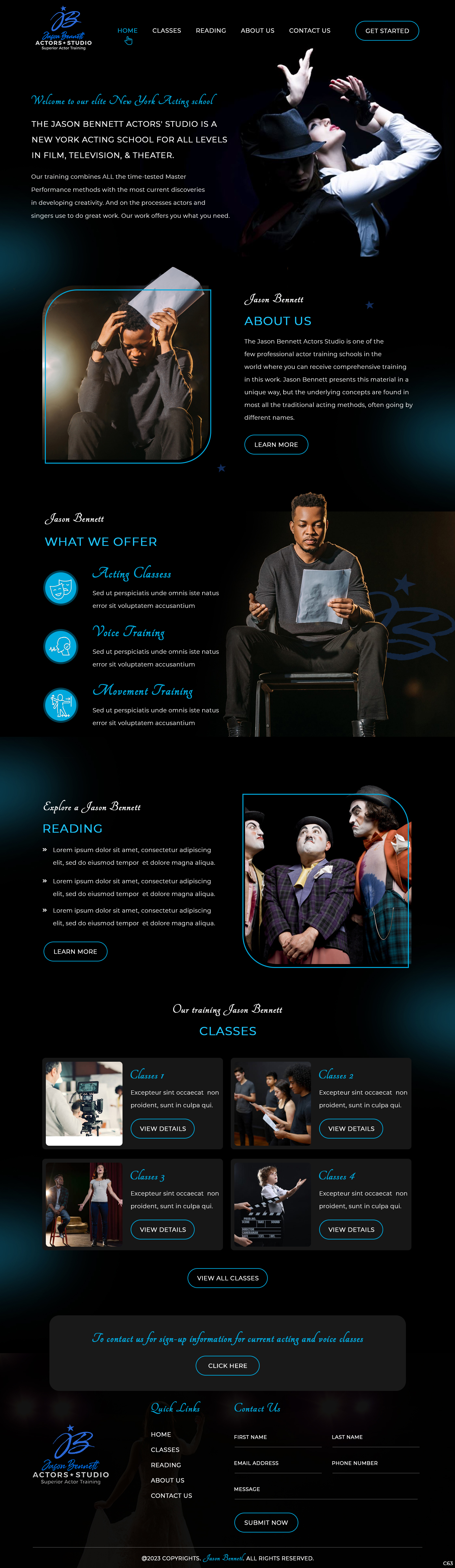 Design Wordpress par pb pour Jason Bennett Actors Studio | Design #31930509