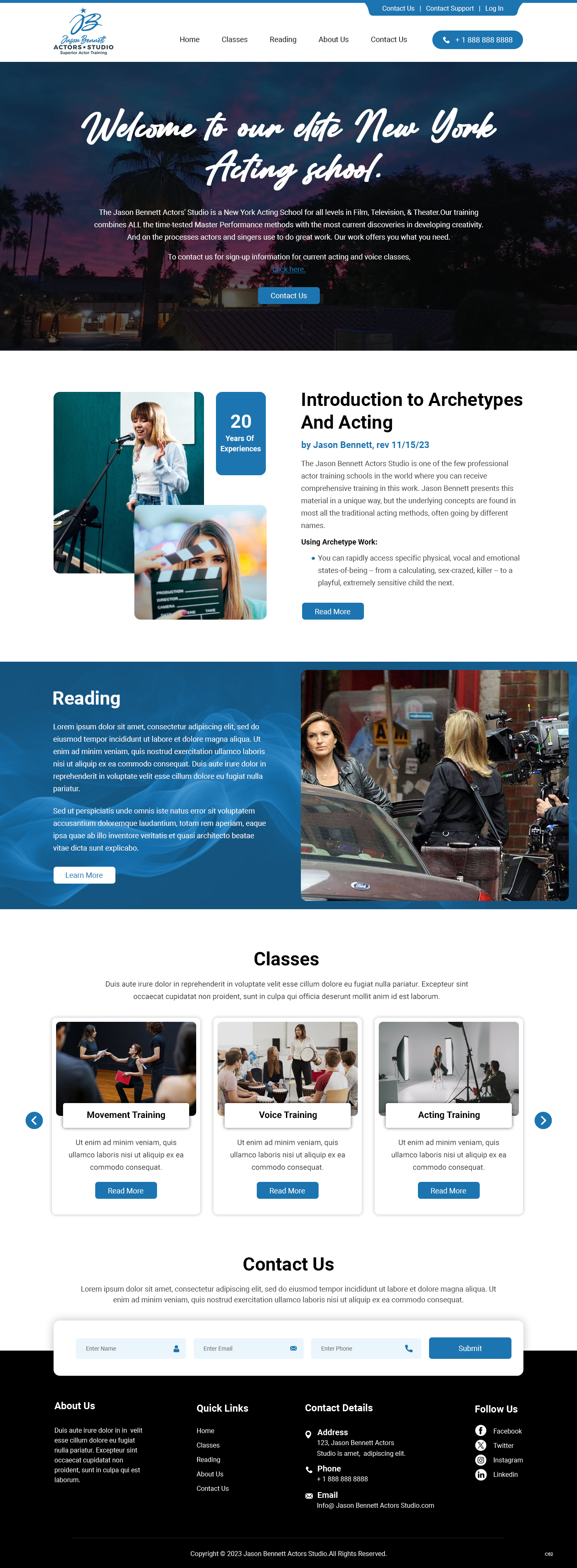 Wordpress Design by pb for Jason Bennett Actors Studio | Design #31930510