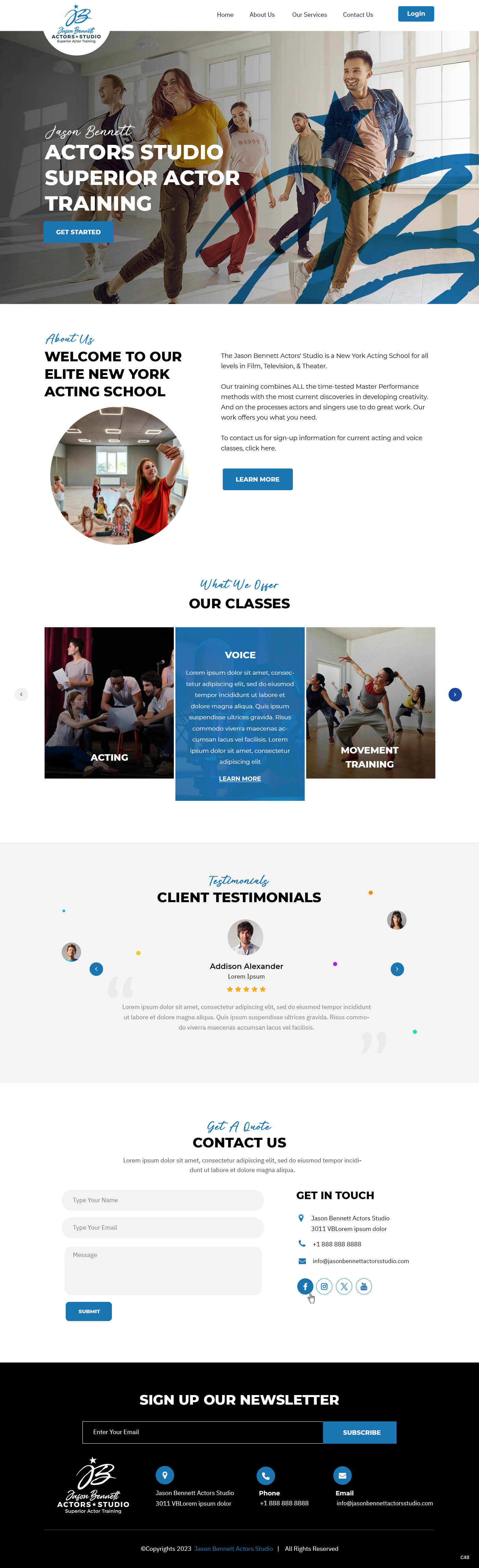 Wordpress Design by pb for Jason Bennett Actors Studio | Design #31938480