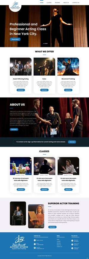 Wordpress Design by pb for Jason Bennett Actors Studio | Design: #31938485