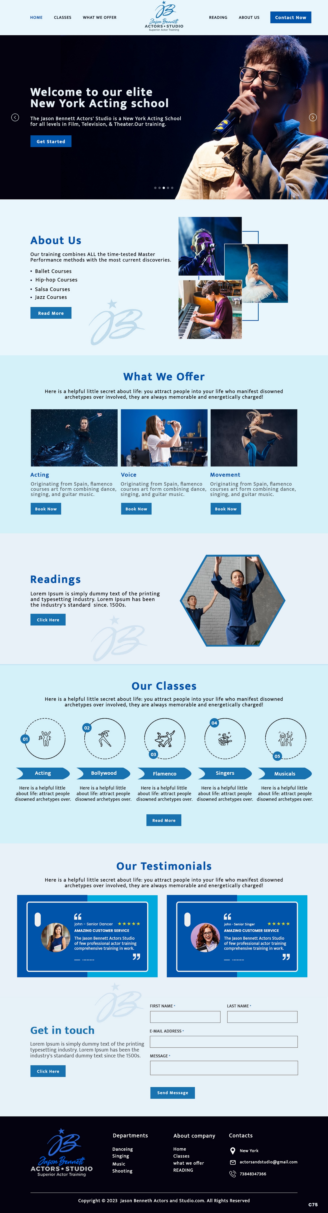 Diseño Wordpress por pb para Jason Bennett Actors Studio | Diseño #31938486