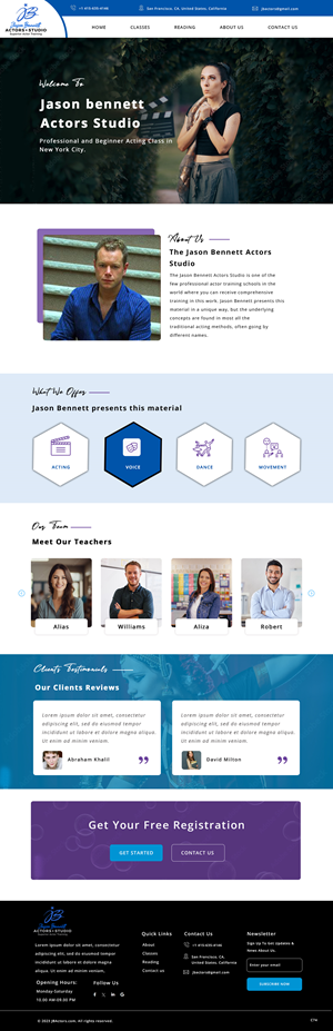 Wordpress Design by pb for Jason Bennett Actors Studio | Design: #31938489
